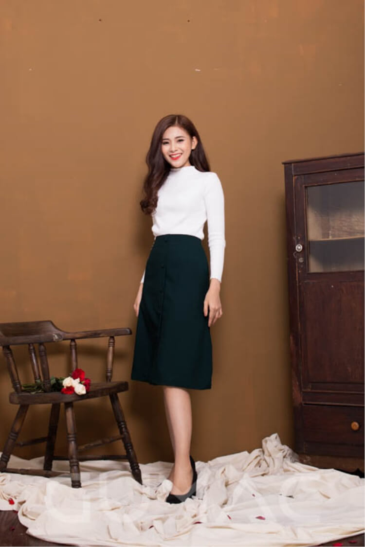 chân váy retro xòe