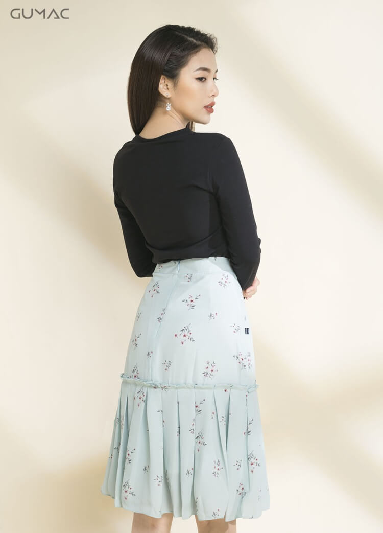 chân váy xếp ly nổi đẹp