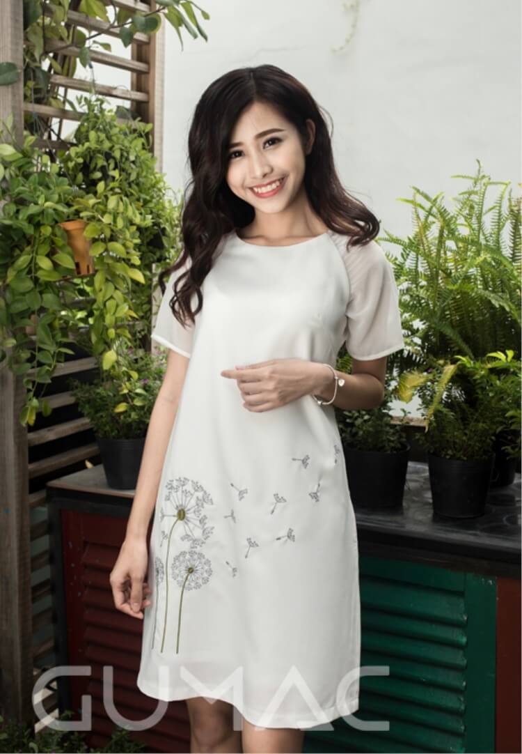 đầm thêu bồ công anh dễ thương